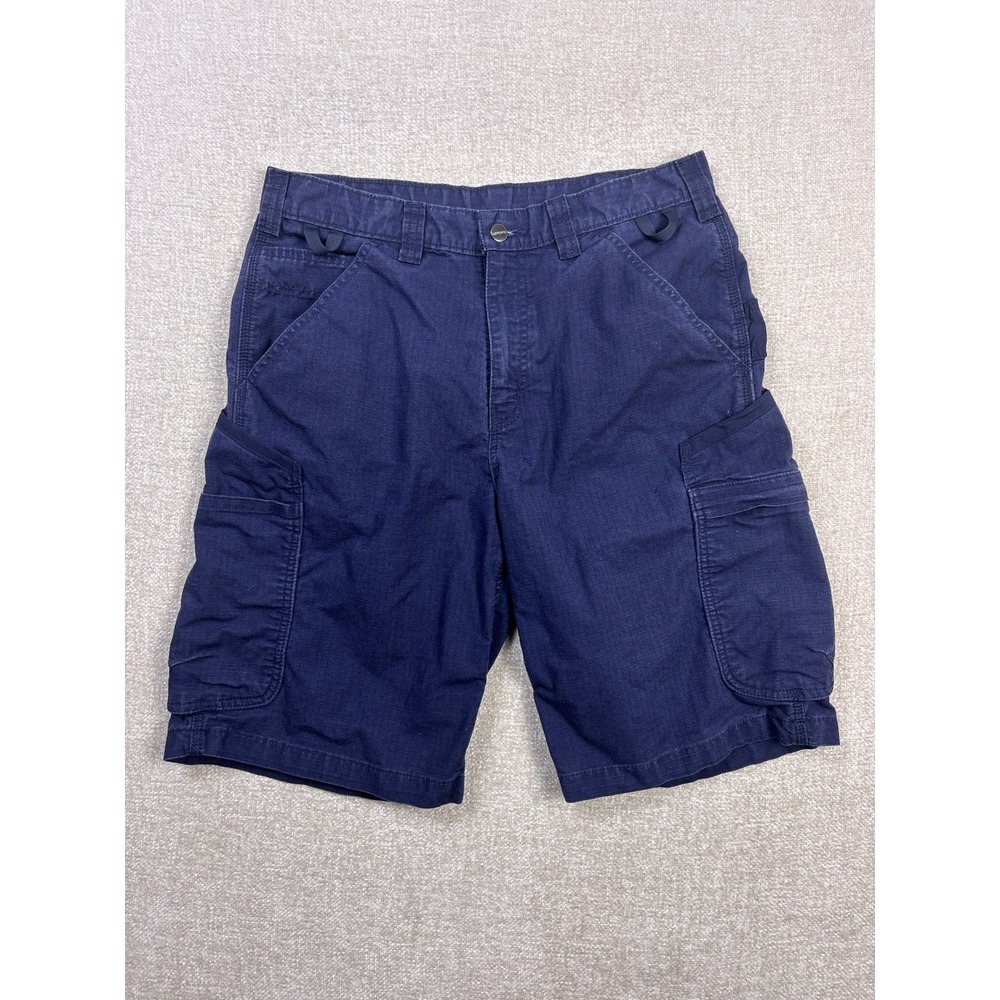 Carhartt Mens Relaxed Fit Ripstop Cargo Shorts Navy Blue 103645-NVY Size 33
